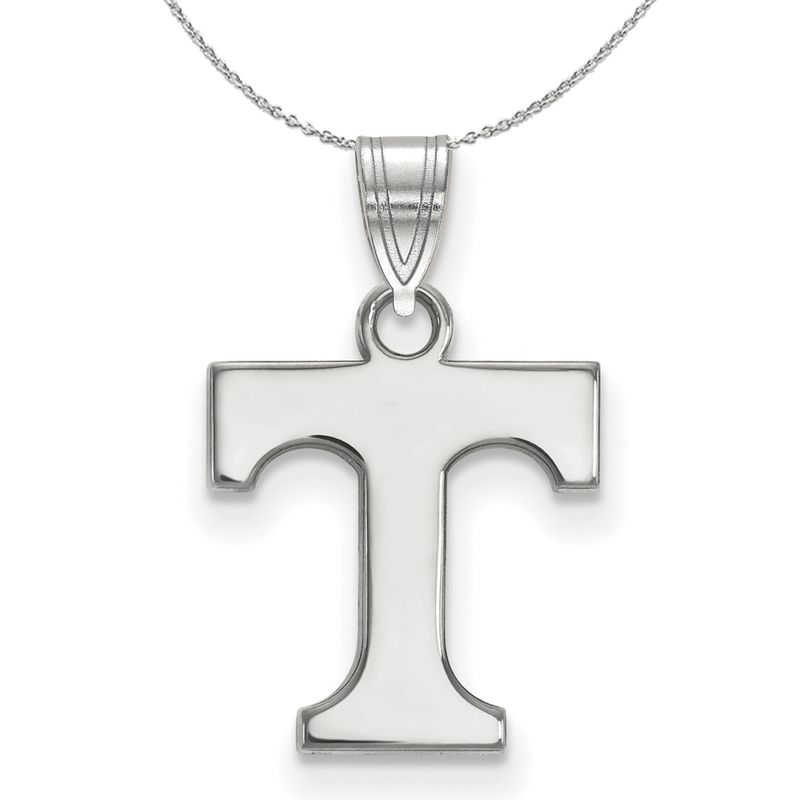 Sterling Silver U. Of Tennessee Small Initial T Necklace - 18 Inch